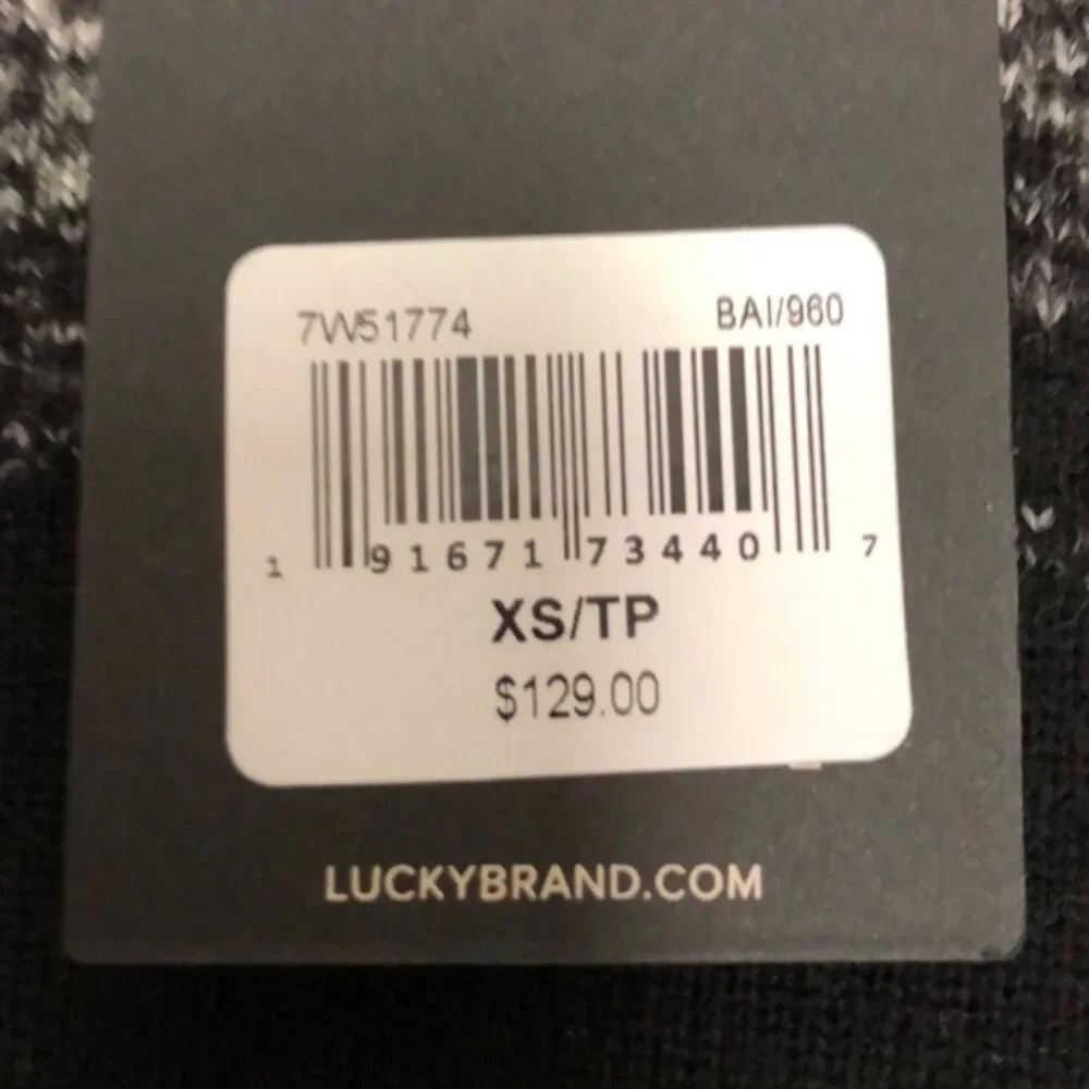 XS Lucky Brand Moto Knit Cardigan Sweater Jacket Asymmetrical NWT